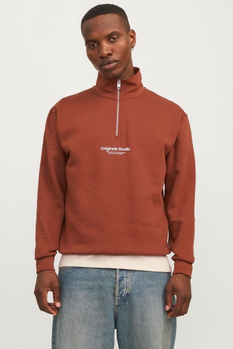 Vesterbro Sweat Half Zip Brandy Brown