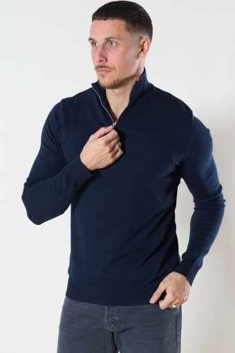 JJEEMIL KNIT HALF ZIP NOOS Navy Blazer