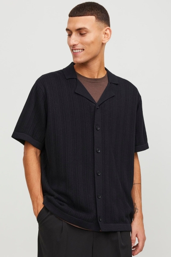 Valencia Structure Knit SS Polo Black