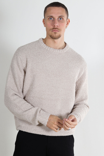 Rory Boucle Crew Knit Silver Lining