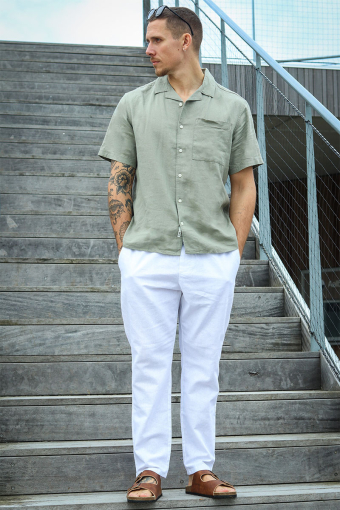 Allan Cuba Linen Shirt Vetiver