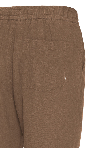 Allan Elsticated Wide Fit Linen Pants Shitake