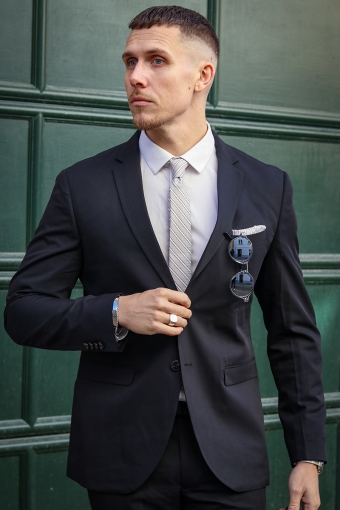 FRANCO SUIT Black SUPER SLIM FIT