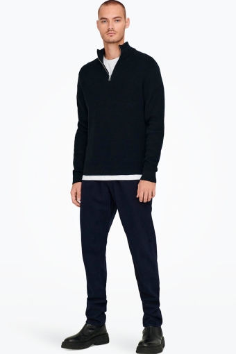 PHIL COTTON HALF ZIP KNIT Dark Navy