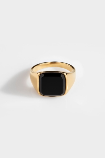 Pierścień Onyx Signature Black Gold 