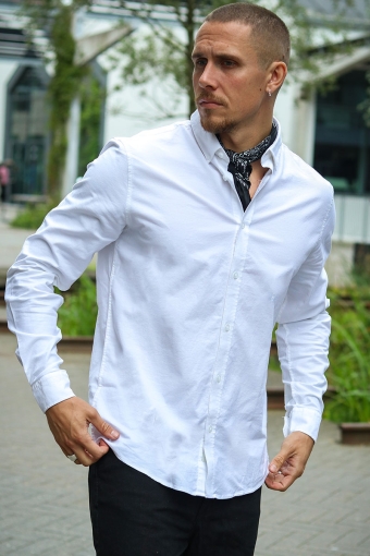 Val Oxford Stretch Shirt LS White