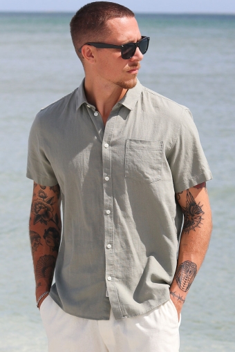 Allan SS Linen Shirt Vetiver