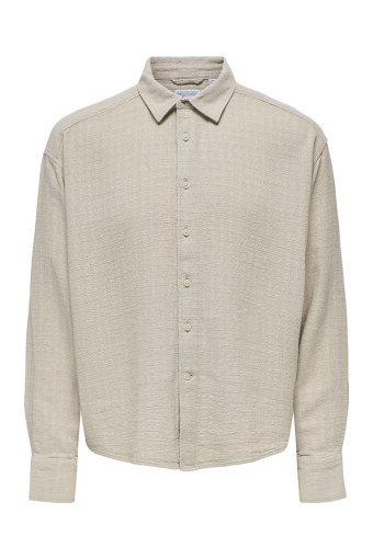 Latham LS Linen Structure Shirt Silver Lining