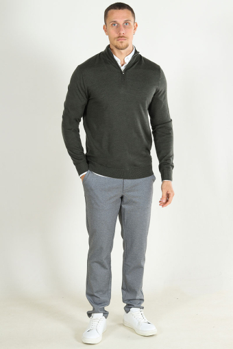 Tray LS Merino Knit Half Zip Forest Night