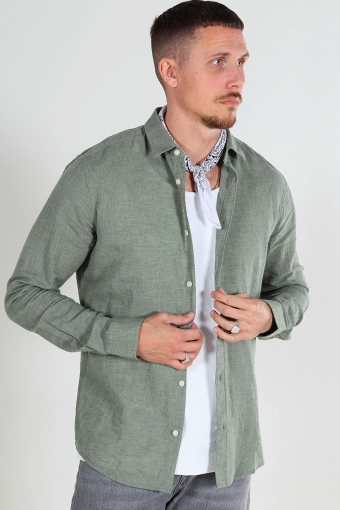 Caiden LS Linen Shirt Swamp