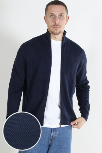 Malik Regular Zip Cardigan Knit Navy Blazer