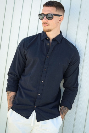 Summer Linen Shirt SS Black