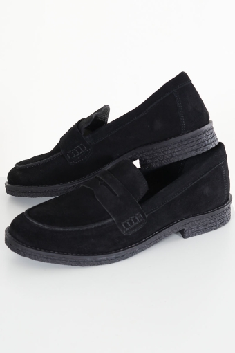 Black Suede Loafer Black