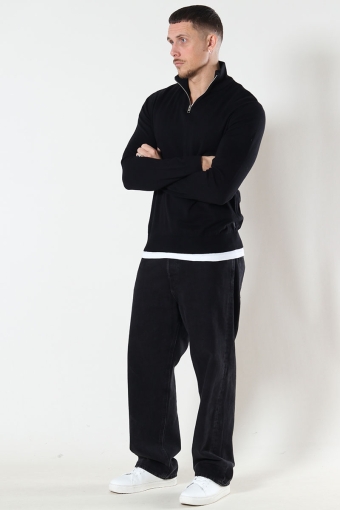 JJEEMIL KNIT HALF ZIP NOOS Black