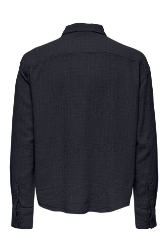 Latham LS Linen Structure Shirt Dark Navy