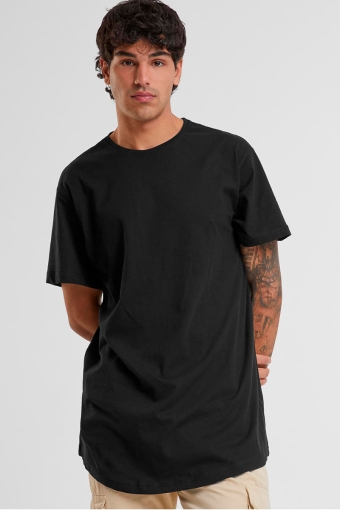 Shaped Long Tee Black