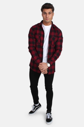 Checked Flanell Shirt Black/Burgundy