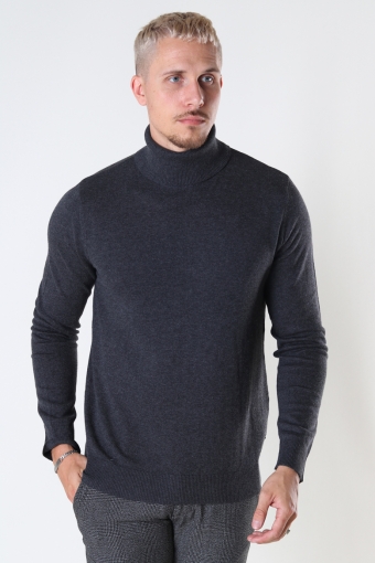 EMIL KNIT ROLL NECK Dark Grey Melange