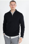 Selected Tray LS Merino Knit Half Zip Black