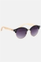 Fashion Round Club Brown Havana Rubber okulary słoneczne Bamboo